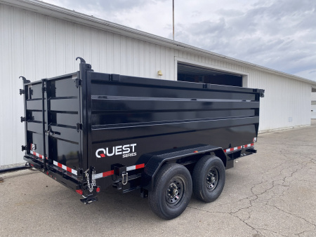 New 2026 PJ Trailers 7 X 14 FT DUMP TRAILER 14K GVWR 4' HIGH SIDE SPREAD GATE TARP KIT