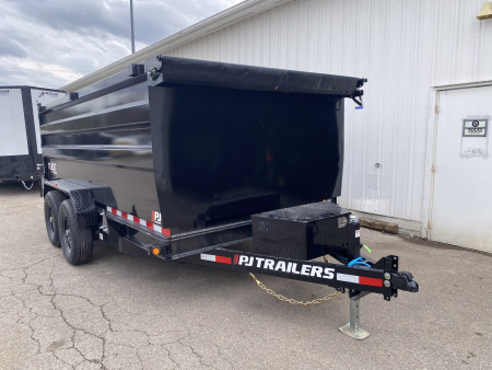 New 2026 PJ Trailers 7 X 14 FT DUMP TRAILER 14K GVWR 4' HIGH SIDE SPREAD GATE TARP KIT