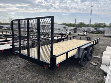 New 2026 Liberty 7 X 18 FT UTILITY TRAILER TUBE RAIL HD SPRING ASSIST RAMP