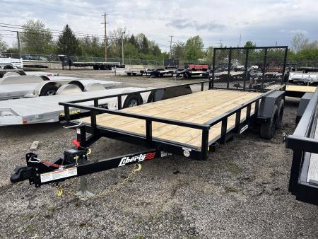 New 2026 Liberty 7 X 18 FT UTILITY TRAILER TUBE RAIL HD SPRING ASSIST RAMP