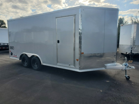 New 2026 ALCOM 8.5X16 XLT STEALTH ALUMINUM CAR HAULER Car / Racing Trailer ENCLOSED TRAILER WITH REAR RAMP DOOR, 6'10  INTERIOR HEIGHT, SCREWLESS EXTERIOR, 1 PIECE ALUMINUM ROOF, 4 D-RINGS