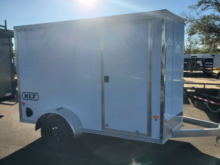 New 2026 ALCOM 6X10 XLT STEALTH ALUMINUM SINGLE AXLE 3000 LB GVWR Cargo / Enclosed Trailer WITH 6'4  INTERIOR HEIGHT, REAR RAMP DOOR, SCREWLESS EXTERIOR, 1 PIECE ALUMINUM ROOF