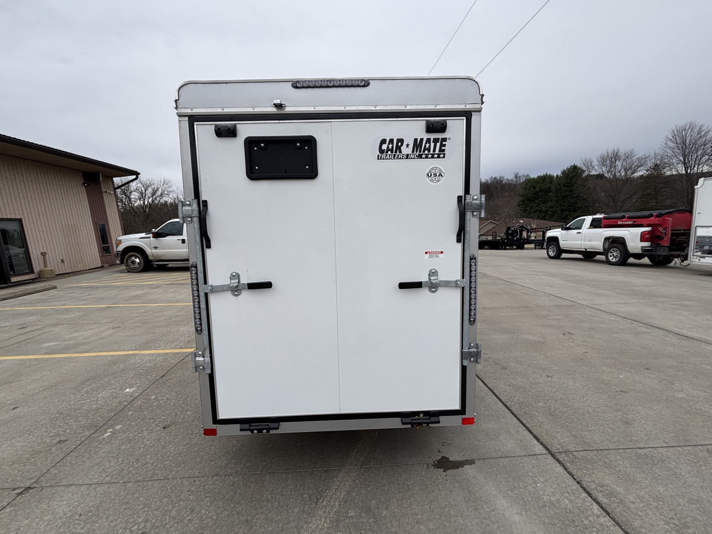 New 2026 Car Mate Trailers 5X10 Sportster Enclosed Trailer - Crystal White - 6" extra height - W/ Ramp Door - 2990# GVWR