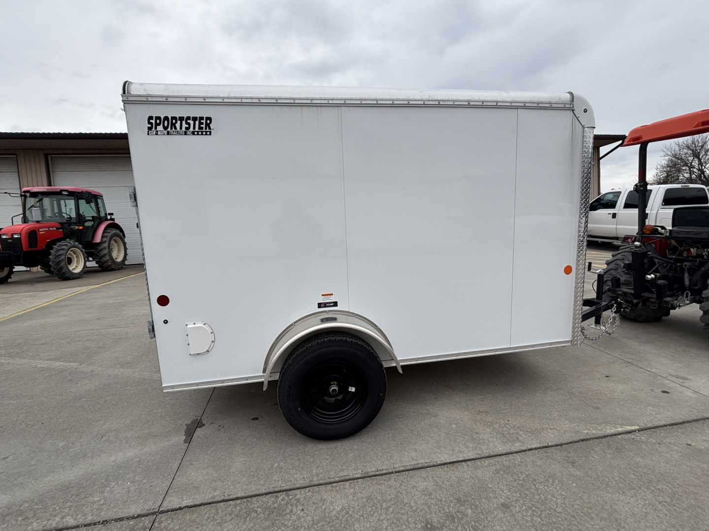 New 2026 Car Mate Trailers 5X10 Sportster Enclosed Trailer - Crystal White - 6" extra height - W/ Ramp Door - 2990# GVWR