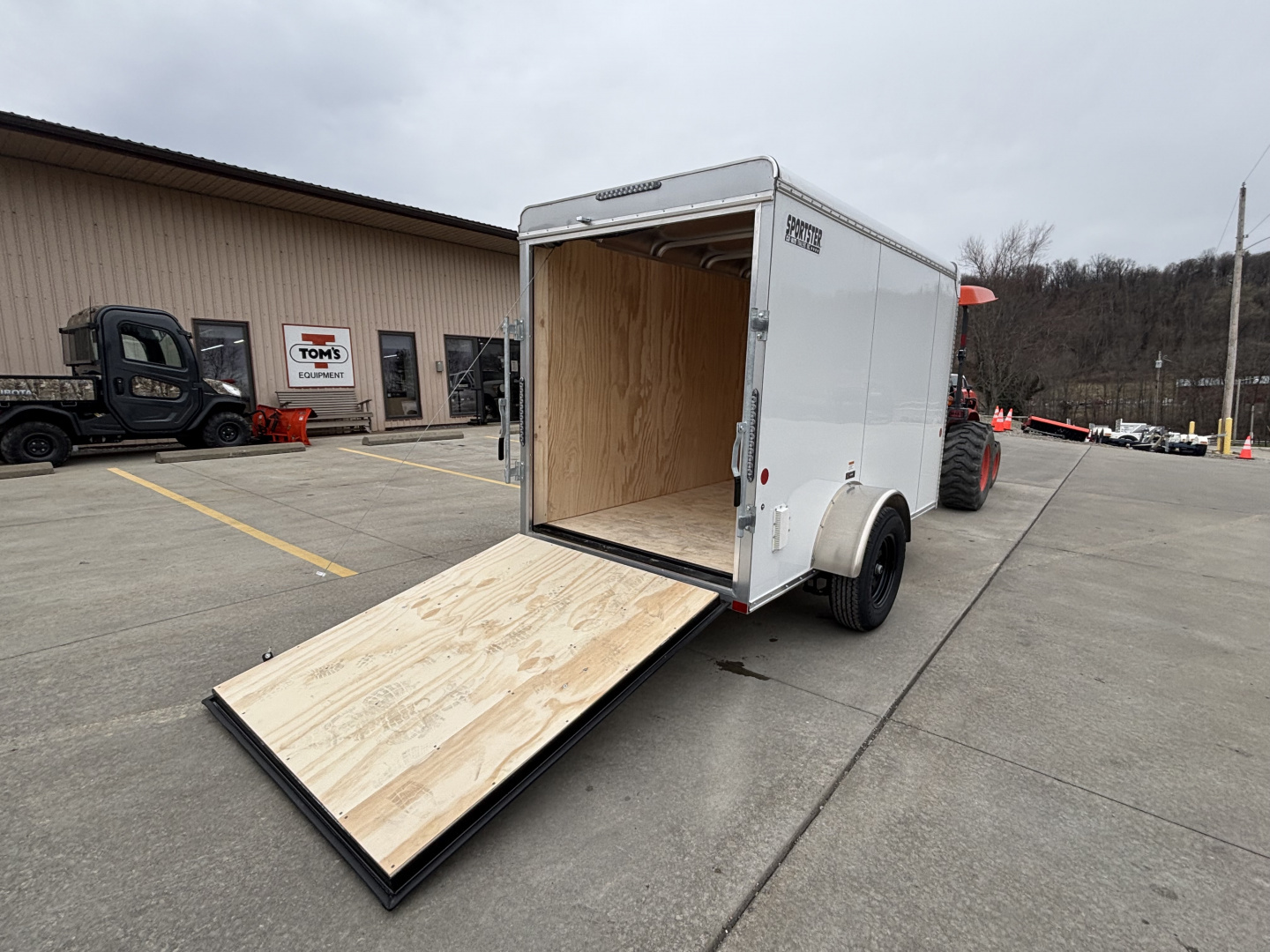 New 2026 Car Mate Trailers 5X10 Sportster Enclosed Trailer - Crystal White - 6" extra height - W/ Ramp Door - 2990# GVWR