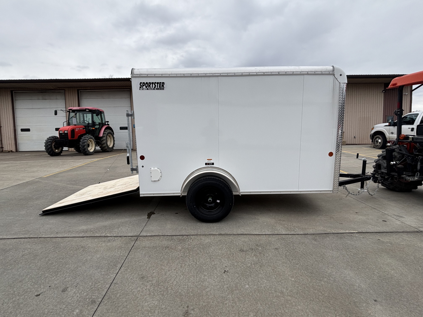 New 2026 Car Mate Trailers 5X10 Sportster Enclosed Trailer - Crystal White - 6" extra height - W/ Ramp Door - 2990# GVWR