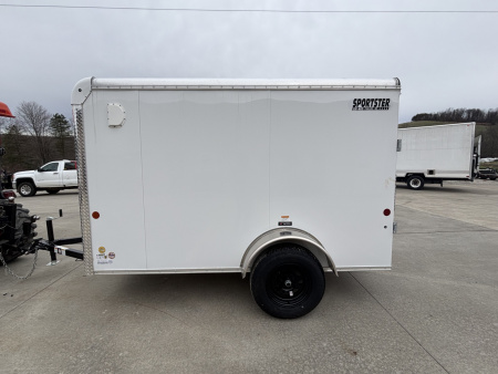 New 2026 Car Mate Trailers 5X10 Sportster Enclosed Trailer - Crystal White - 6" extra height - W/ Ramp Door - 2990# GVWR