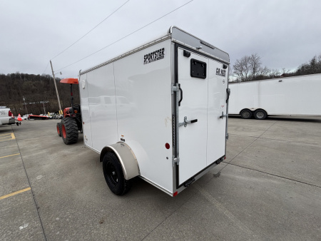 New 2026 Car Mate Trailers 5X10 Sportster Enclosed Trailer - Crystal White - 6" extra height - W/ Ramp Door - 2990# GVWR