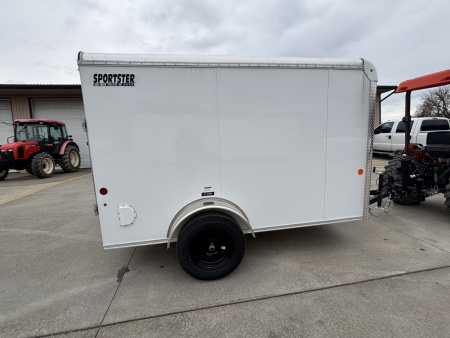 New 2026 Car Mate Trailers 5X10 Sportster Enclosed Trailer - Crystal White - 6" extra height - W/ Ramp Door - 2990# GVWR