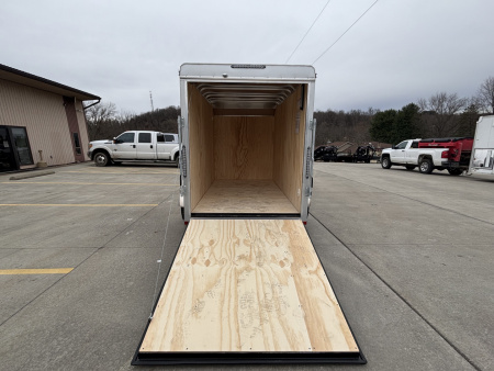 New 2026 Car Mate Trailers 5X10 Sportster Enclosed Trailer - Crystal White - 6" extra height - W/ Ramp Door - 2990# GVWR