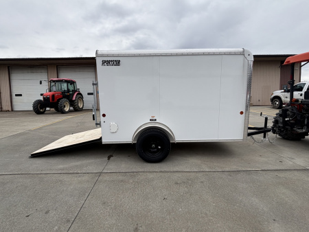 New 2026 Car Mate Trailers 5X10 Sportster Enclosed Trailer - Crystal White - 6" extra height - W/ Ramp Door - 2990# GVWR