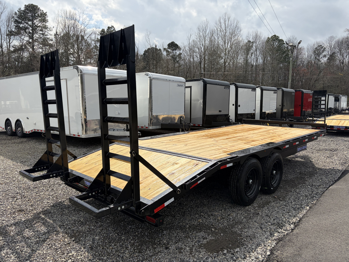 New 2026 Triple Crown 8X20 Heavy Duty Deckover Equipment Trailer, 16K GVWR, 6' Ramps