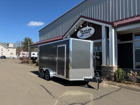New Pace American 7' x 14' + V-Nose Enclosed Cargo Trailer with Rear Double Doors 7K