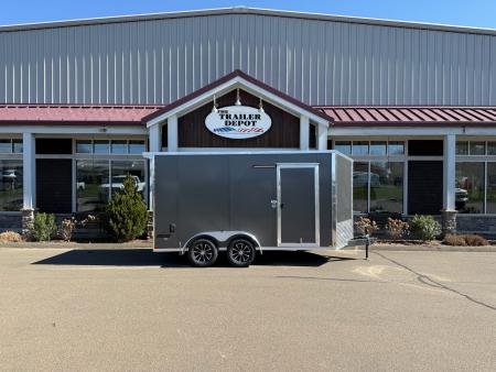 New Pace American 7' x 14' + V-Nose Enclosed Cargo Trailer with Rear Double Doors 7K
