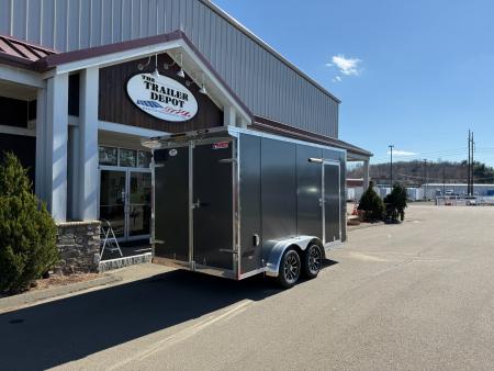 New Pace American 7' x 14' + V-Nose Enclosed Cargo Trailer with Rear Double Doors 7K