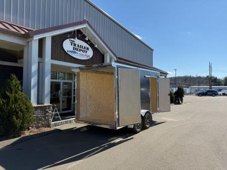 New Pace American 7' x 14' + V-Nose Enclosed Cargo Trailer with Rear Double Doors 7K