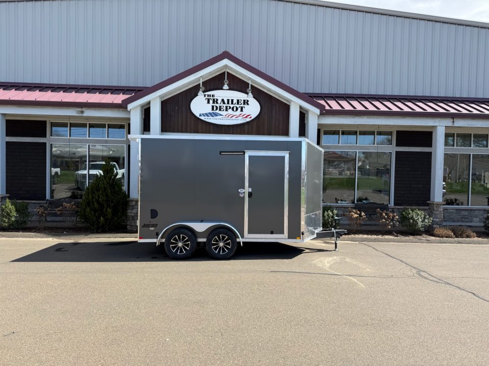 New Pace American 7' x 12' + V-Nose Enclosed Cargo Trailer with Rear Double Doors 7K