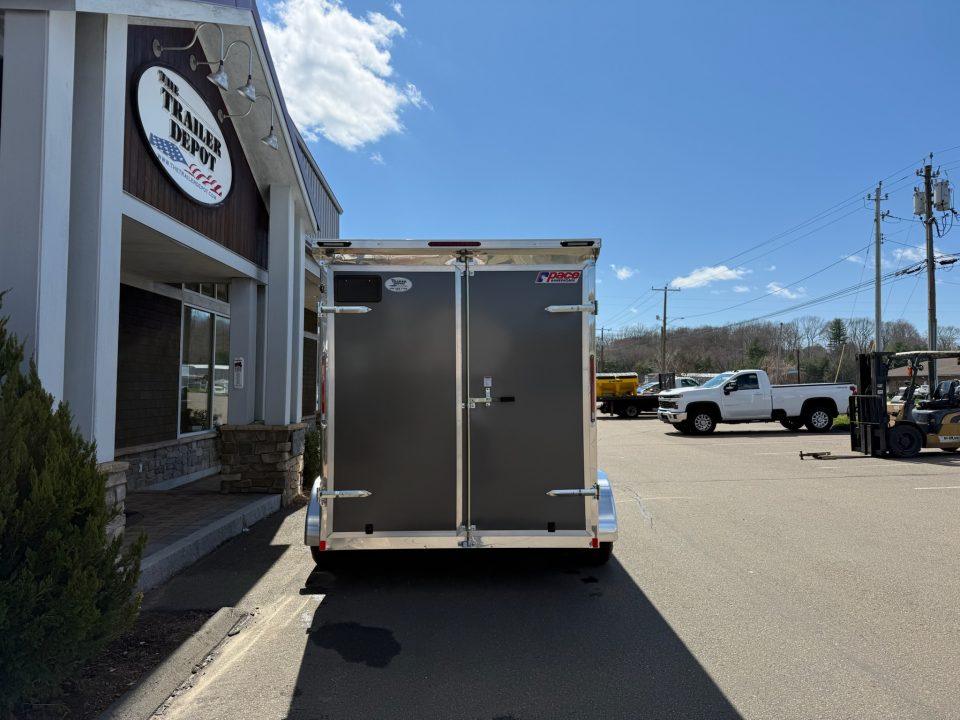 New Pace American 7' x 12' + V-Nose Enclosed Cargo Trailer with Rear Double Doors 7K