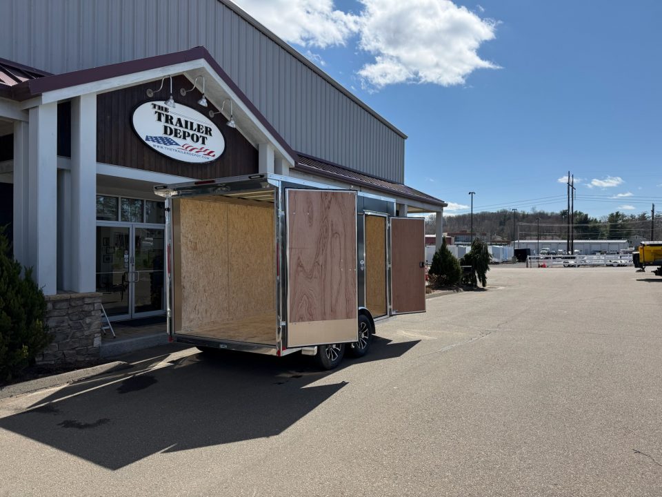 New Pace American 7' x 12' + V-Nose Enclosed Cargo Trailer with Rear Double Doors 7K