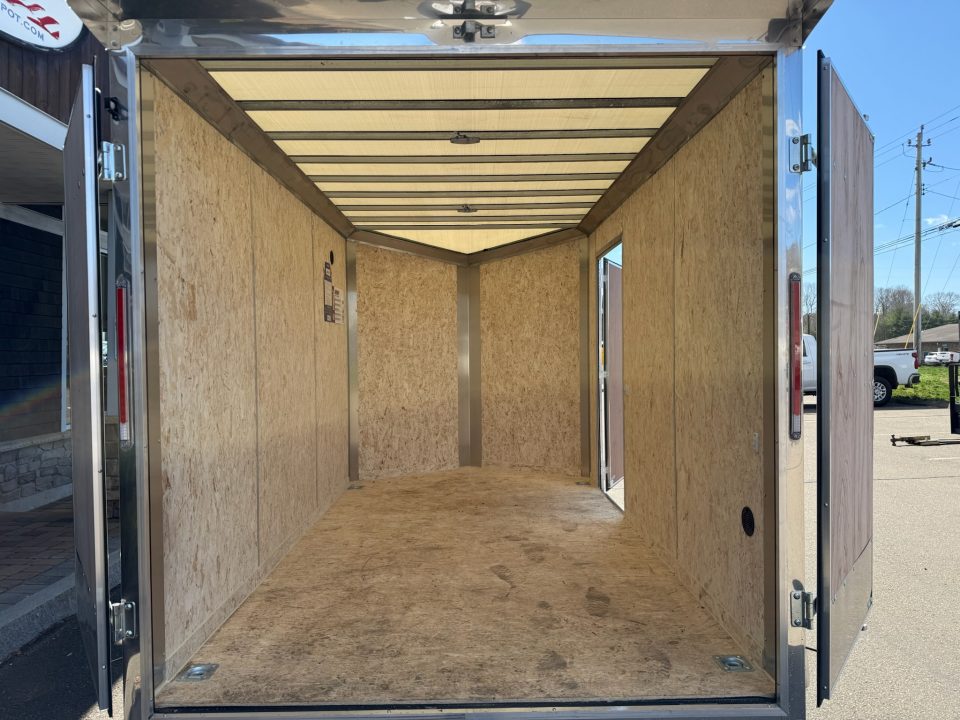 New Pace American 7' x 12' + V-Nose Enclosed Cargo Trailer with Rear Double Doors 7K