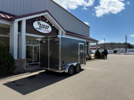 New Pace American 7' x 12' + V-Nose Enclosed Cargo Trailer with Rear Double Doors 7K