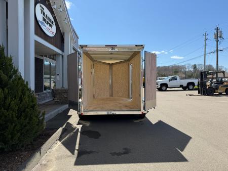 New Pace American 7' x 12' + V-Nose Enclosed Cargo Trailer with Rear Double Doors 7K