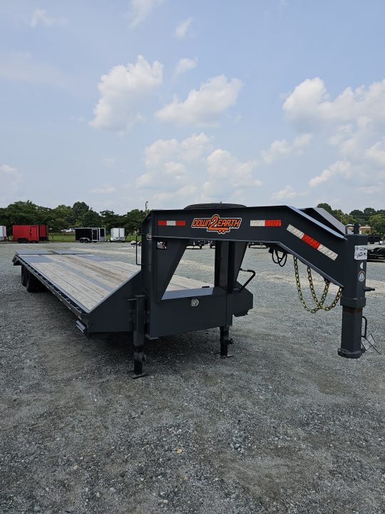 New 2026 Down 2 Earth Trailers 35' 23.5K Gooseneck Flatbed Trailer w/ 5' Dove and Real Steel Ramps