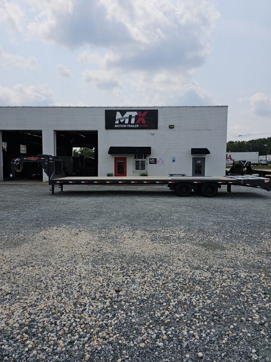 New 2026 Down 2 Earth Trailers 35' 23.5K Gooseneck Flatbed Trailer w/ 5' Dove and Real Steel Ramps