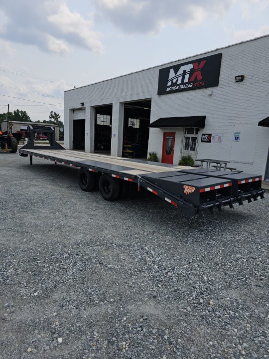 New 2026 Down 2 Earth Trailers 35' 23.5K Gooseneck Flatbed Trailer w/ 5' Dove and Real Steel Ramps