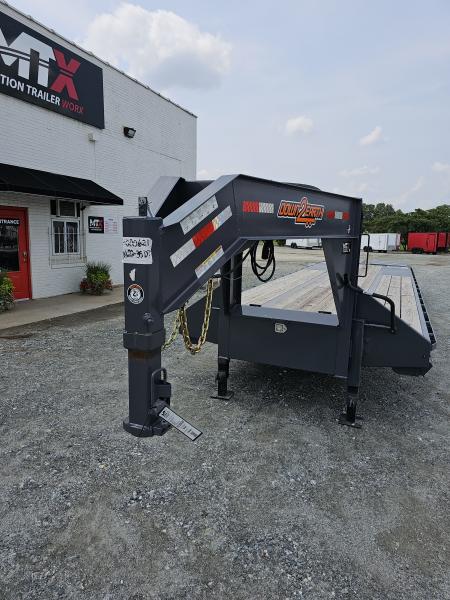New 2026 Down 2 Earth Trailers 35' 23.5K Gooseneck Flatbed Trailer w/ 5' Dove and Real Steel Ramps