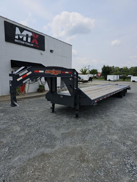 New 2026 Down 2 Earth Trailers 35' 23.5K Gooseneck Flatbed Trailer w/ 5' Dove and Real Steel Ramps