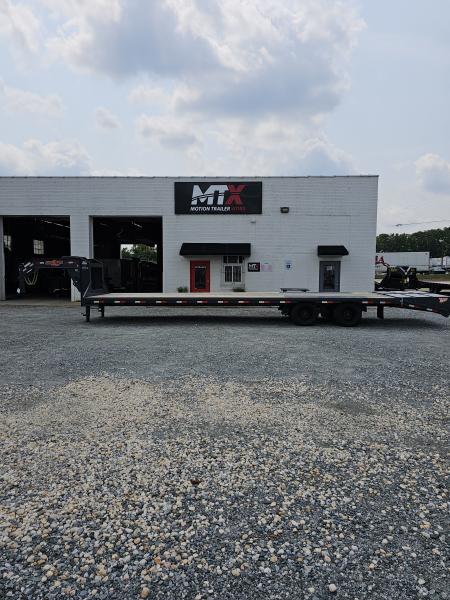 New 2026 Down 2 Earth Trailers 35' 23.5K Gooseneck Flatbed Trailer w/ 5' Dove and Real Steel Ramps