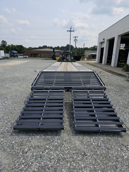 New 2026 Down 2 Earth Trailers 35' 23.5K Gooseneck Flatbed Trailer w/ 5' Dove and Real Steel Ramps