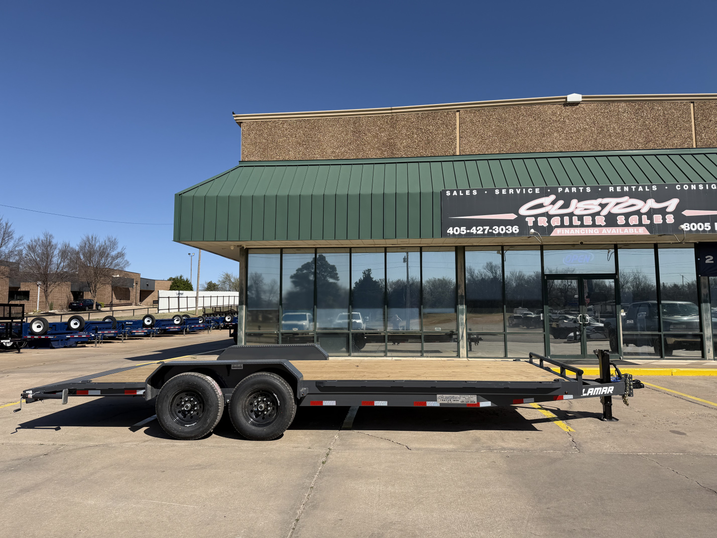 New #148136 2026 LAMAR H6 22 X 83 TANDEM AXLE 14K EQUIPMENT HAULER W/ SLIDE IN RAMPS