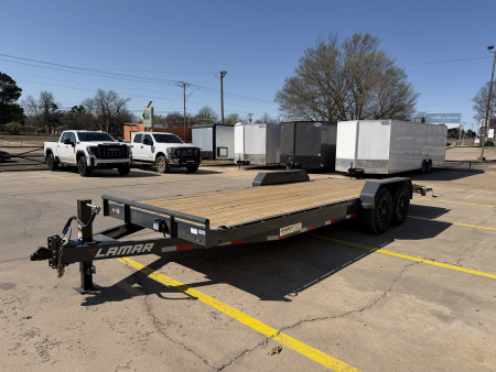 New #148136 2026 LAMAR H6 22 X 83 TANDEM AXLE 14K EQUIPMENT HAULER W/ SLIDE IN RAMPS