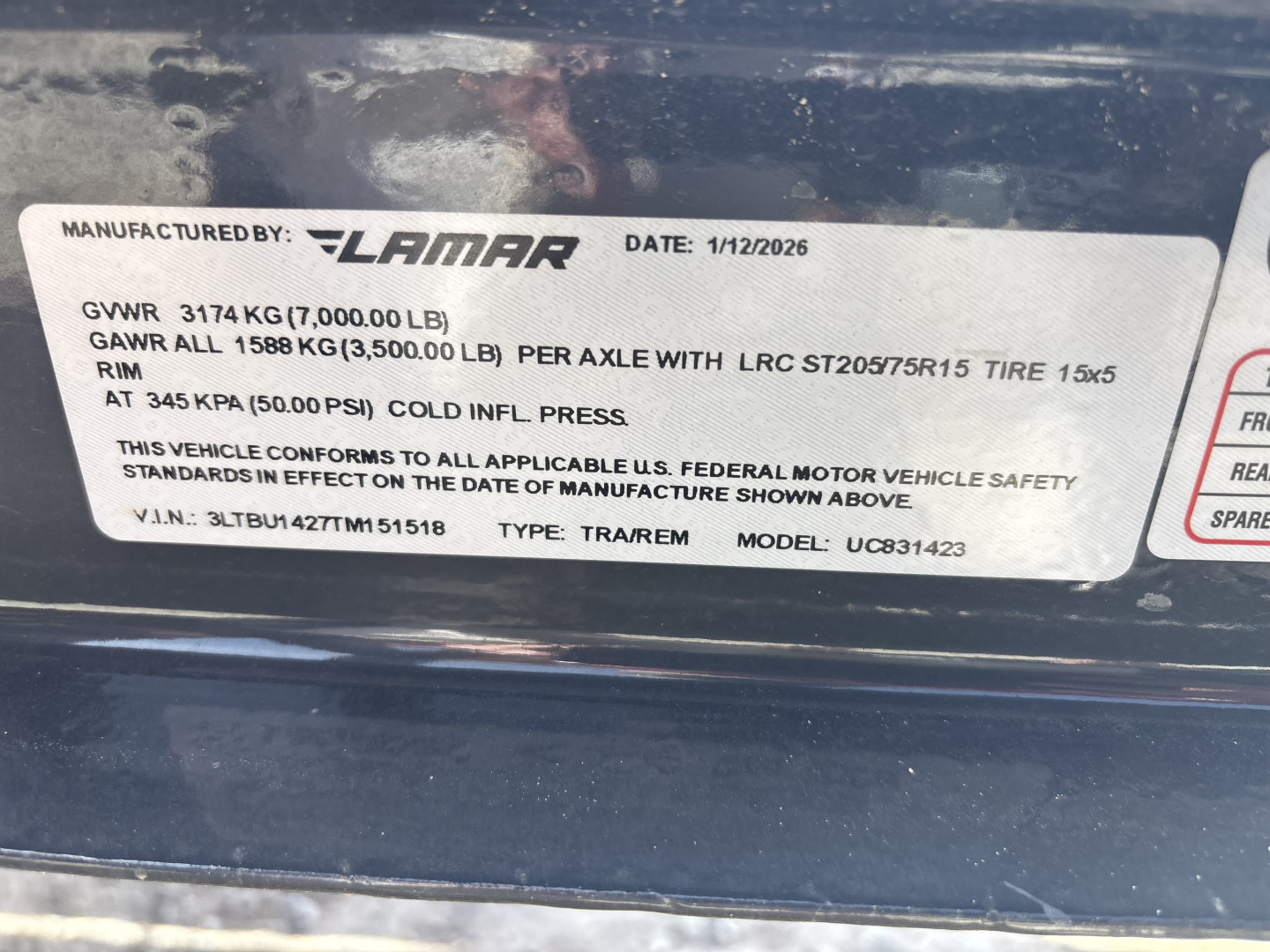 New #151518 2026 LAMAR UC 14 X 83 TANDEM AXLE SQUARE TUBE TOP 7K UTILITY W/ REAR RAMP GATE