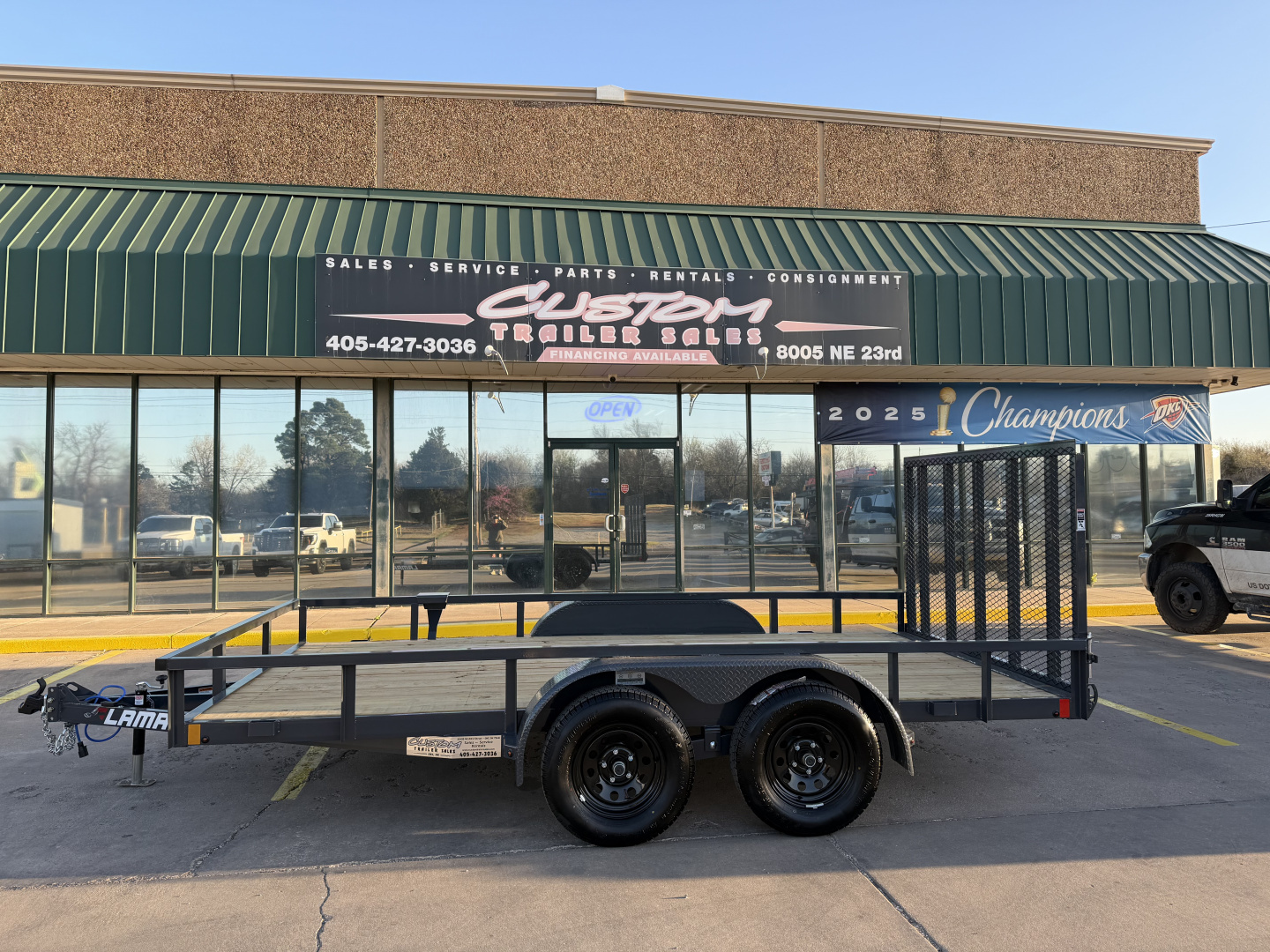 New #151518 2026 LAMAR UC 14 X 83 TANDEM AXLE SQUARE TUBE TOP 7K UTILITY W/ REAR RAMP GATE