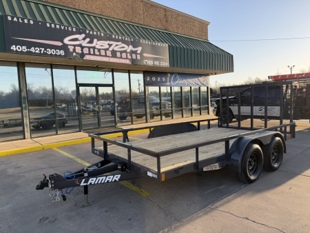 New #151518 2026 LAMAR UC 14 X 83 TANDEM AXLE SQUARE TUBE TOP 7K UTILITY W/ REAR RAMP GATE