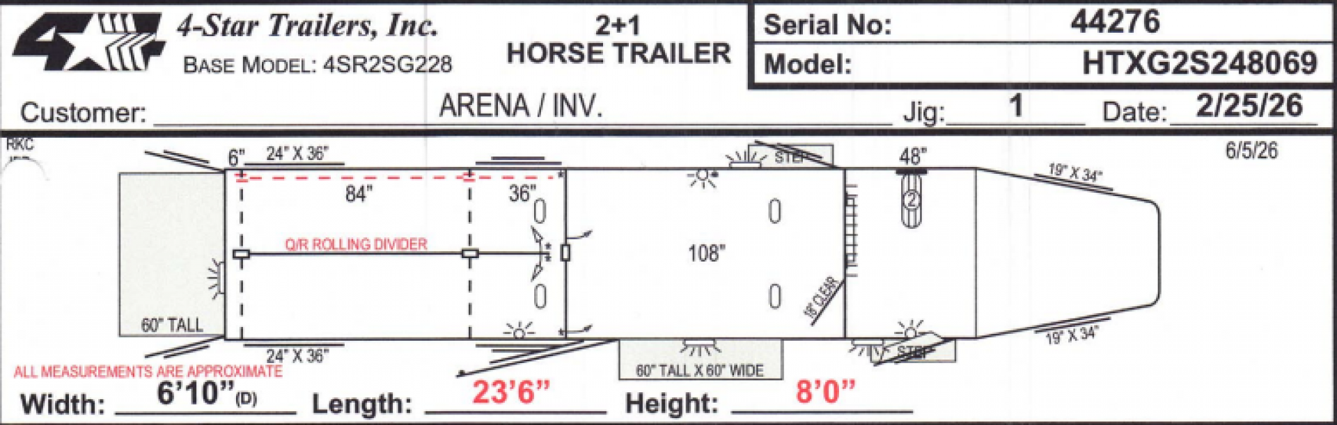 New 2027 4-Star 2 + 1 Gooseneck Horse Trailer