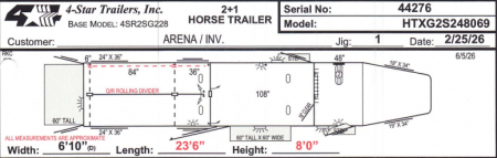 New 2027 4-Star 2 + 1 Gooseneck Horse Trailer