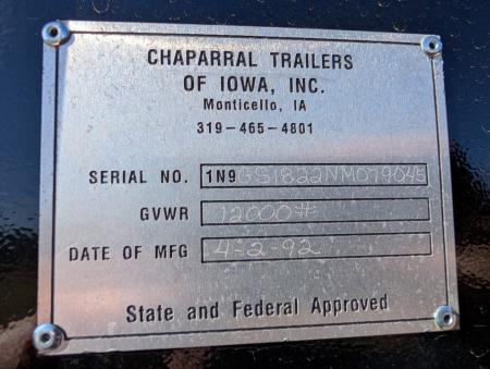 Used 1992 Chaparral Livestock Trailer