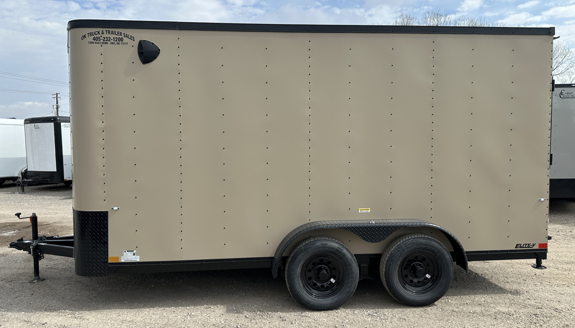 New 2026 Cargo Craft 7'x16'x7'tall Sierra Tan Elite V Nose with Ramp Cargo / Enclosed Trailer