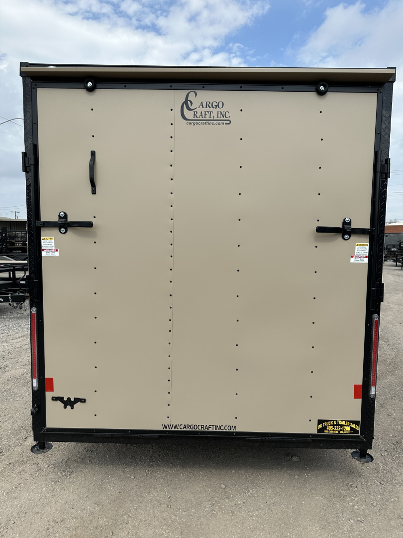 New 2026 Cargo Craft 7'x16'x7'tall Sierra Tan Elite V Nose with Ramp Cargo / Enclosed Trailer
