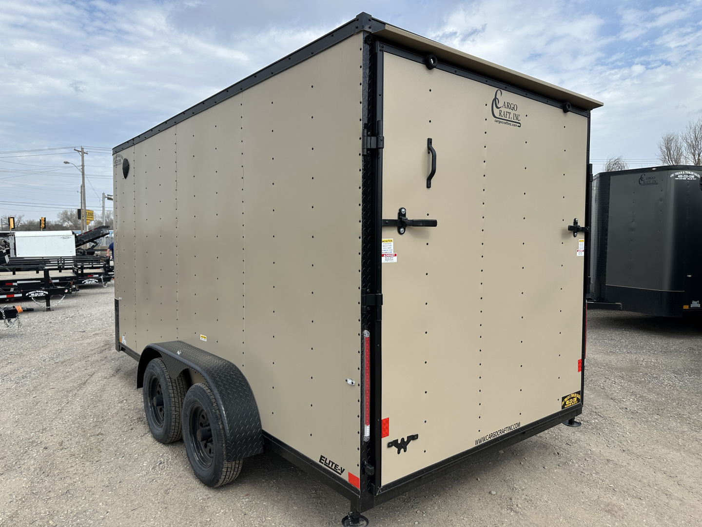 New 2026 Cargo Craft 7'x16'x7'tall Sierra Tan Elite V Nose with Ramp Cargo / Enclosed Trailer