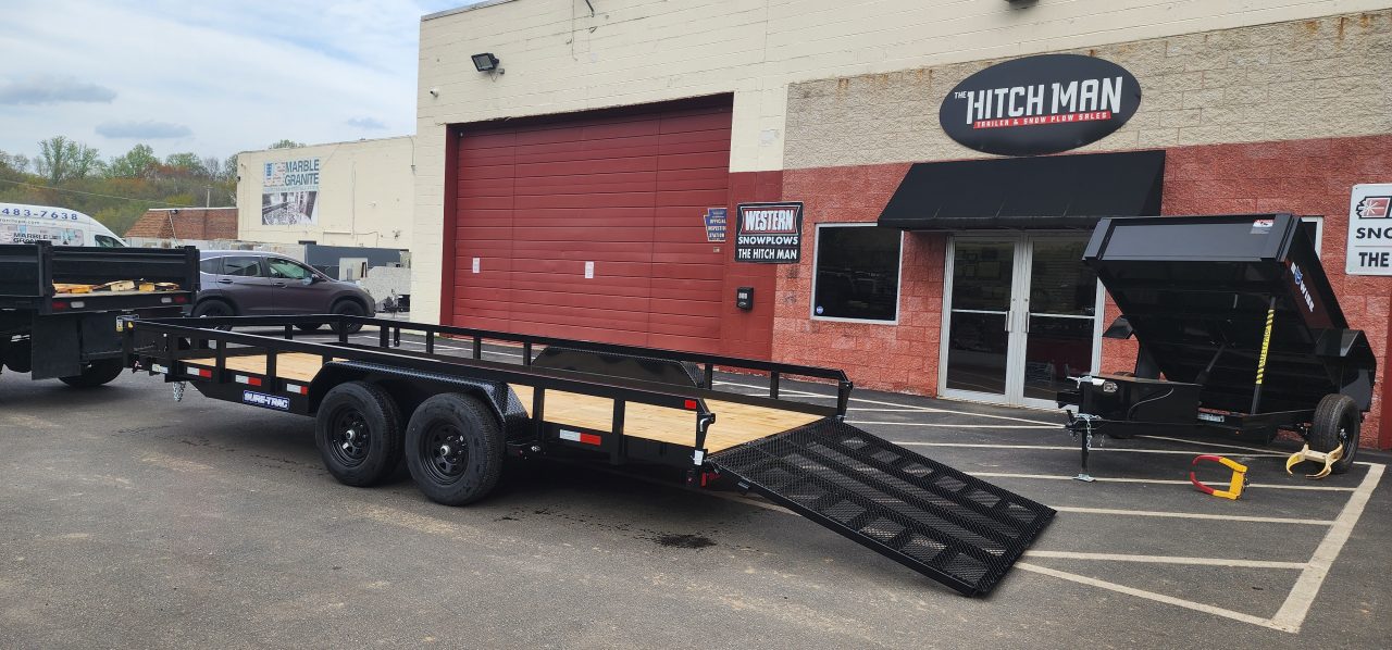New 7 x 18 Sure-Trac Tube Top Utility 10k**5' Rear Gate & Adjustable Coupler