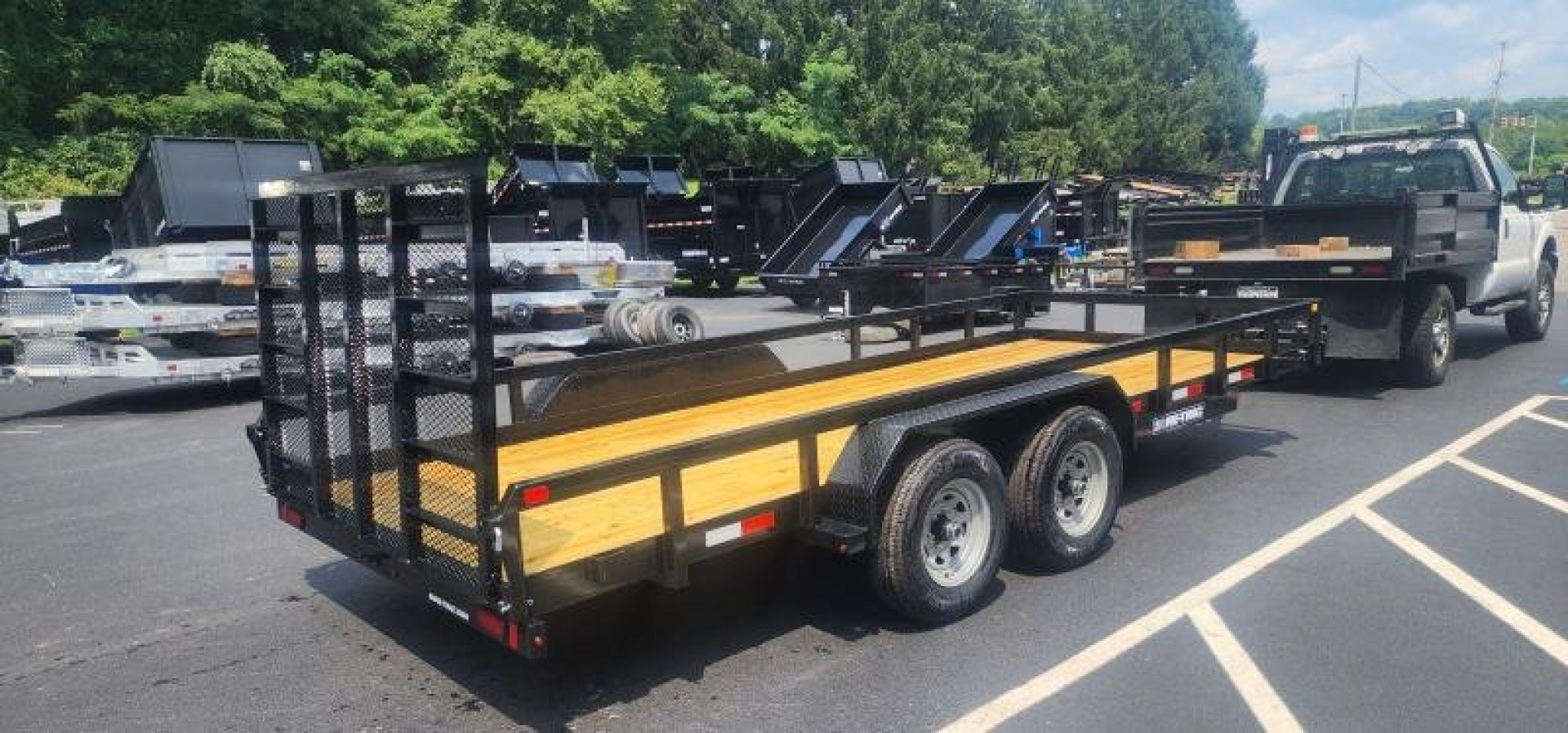 New 7 x 18 Sure-Trac Tube Top Utility 10k**5' Rear Gate & Adjustable Coupler