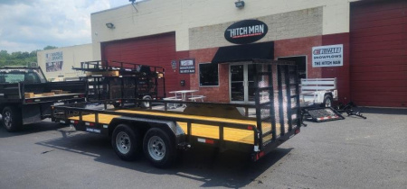 New 7 x 18 Sure-Trac Tube Top Utility 10k**5' Rear Gate & Adjustable Coupler