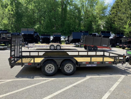 New 7 x 18 Sure-Trac Tube Top Utility 10k**5' Rear Gate & Adjustable Coupler