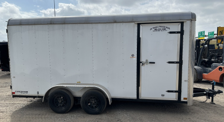New 2024 Cargo Craft 7'x16'x7'tall, Expedition Extreme Double Door White Cargo / Enclosed Trailer