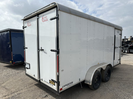 New 2024 Cargo Craft 7'x16'x7'tall, Expedition Extreme Double Door White Cargo / Enclosed Trailer